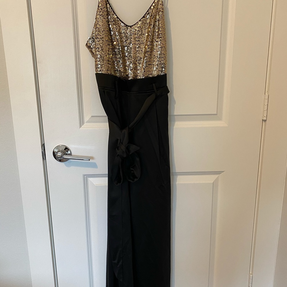Black and gold women’s jumpsuit